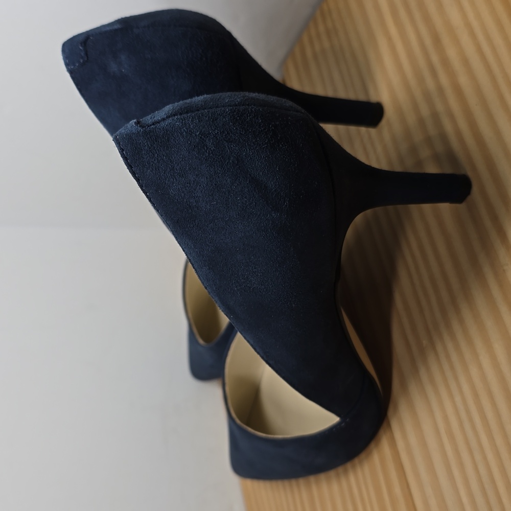 Marc Fisher Womens Tuscany Blue Suede Slip On Heels Shoes Size 9M - Picture 4 of 8
